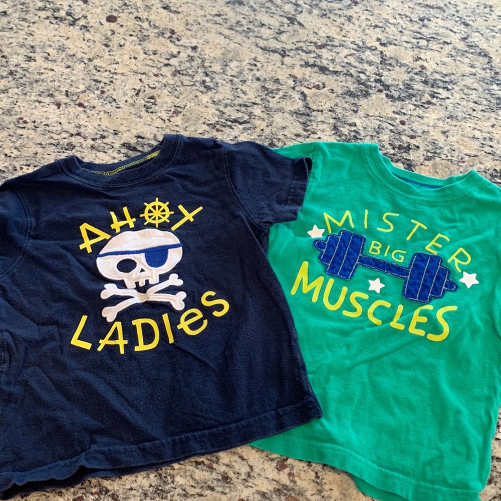Two T-shirts novelty size to T